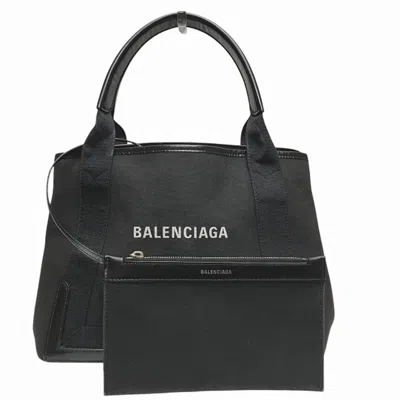 Pre-owned Balenciaga Black Canvas Leather Tote Bag ()