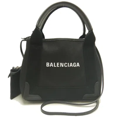 Pre-owned Balenciaga Black Canvas Leather Tote Bag ()