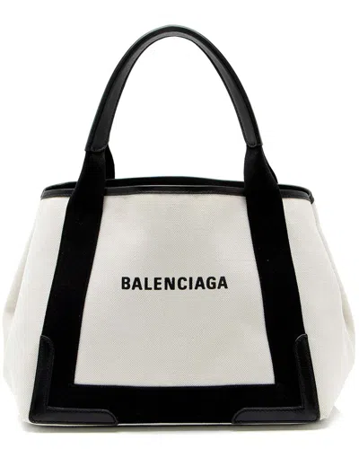 Balenciaga Black Canvas Logo Cabas Small Tote (authentic Pre-loved)