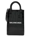 Balenciaga Black Canvas Logo Shopping Phone Holder Bag (authentic Pre-loved)