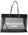 Balenciaga Black Canvas Mesh Large Duty Free Tote (authentic Pre-loved)