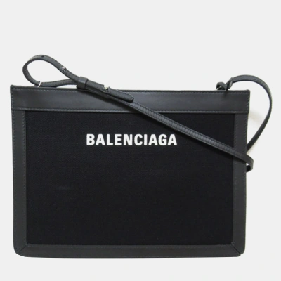 Pre-owned Balenciaga Black Canvas Pochette Crossbody Bag