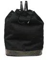 Balenciaga Black Canvas Studded Drawstring Backpack (authentic Pre-loved)