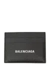 Balenciaga Black Card Holder With Logo Lettering On The Front In Grained Leather Man In Multicolor