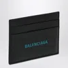 Balenciaga Black Card Holder With Logo Print Men In Black