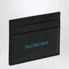 Balenciaga Black Card Holder With Logo Print Men In Black