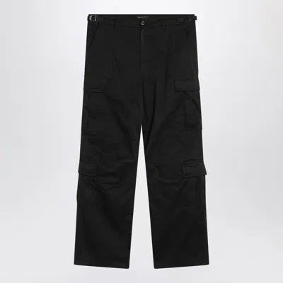 Balenciaga Black Cargo Pants In Cotton Blend