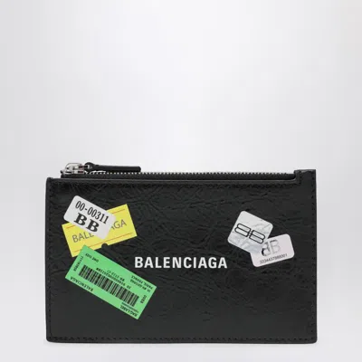 Balenciaga Black Cash Card Holder Men In Green