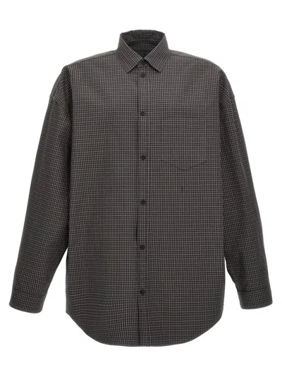 Balenciaga Black Check Print Shirt