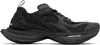 Balenciaga Black Mesh And Rubber Circuit Sneakers In Black