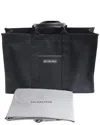 Balenciaga Black Coated/waterproof Canvas Large Hardware Logo Tote (authentic  Pre-loved)
