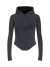 Balenciaga Black Corset-style Zip-up Hoodie In Black
