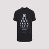 Balenciaga High Neck Black Tee With Contrasting Text