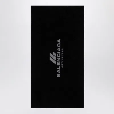 Balenciaga Black Cotton Activewear Gym Towel Men