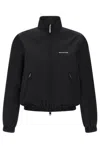 Balenciaga Black Bomber Jacket With Zip And Logo In Black