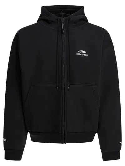 Balenciaga Black Cotton Blend Sweatshirt