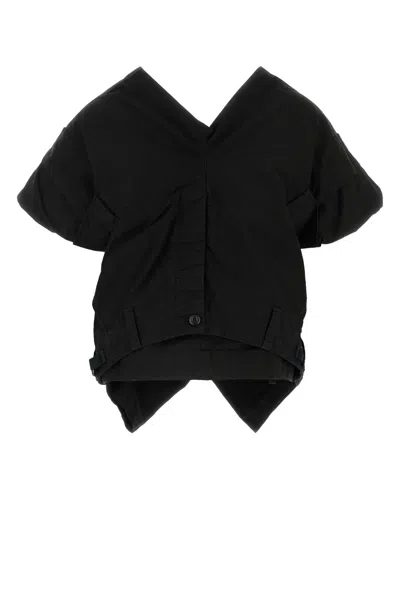 BALENCIAGA BALENCIAGA BLACK COTTON BLEND TOP