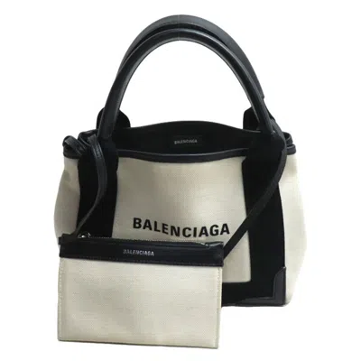 Pre-owned Balenciaga Black Cotton Canvas Leather Shoulder Bag ()