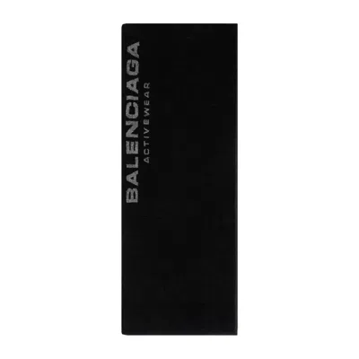 Balenciaga Black Cotton Gym Towel In Not Applicable