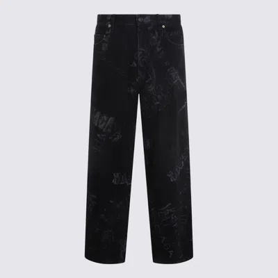 Balenciaga Minimal Baggy Pants In Washed Cotton Denim In Brown