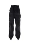 Balenciaga Stonewashed Cotton Cargo Pantaboots With Detachable Belt