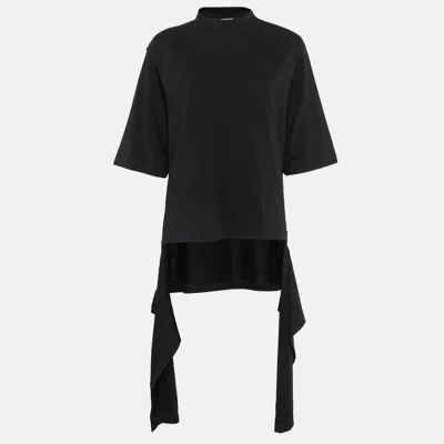 Pre-owned Balenciaga Black Cotton Knit Deconstructed Drape T-shirt Xs