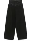 Balenciaga Men Cotton Layered Cargo Trousers In Black