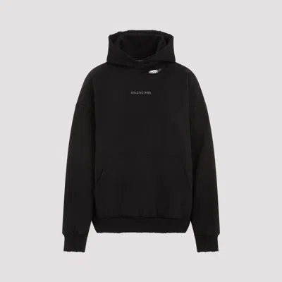 BALENCIAGA BLACK COTTON MEDIUM FIT HOODIE
