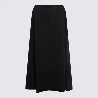 BALENCIAGA BLACK COTTON MIDI SKIRT
