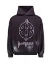 Balenciaga Metal Bb Cotton Fleece Hoodie In Black