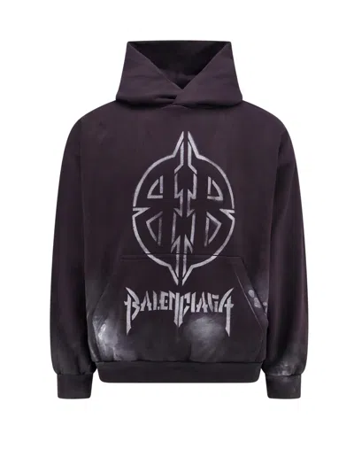 BALENCIAGA BLACK COTTON OVERSIZE SWEATSHIRT