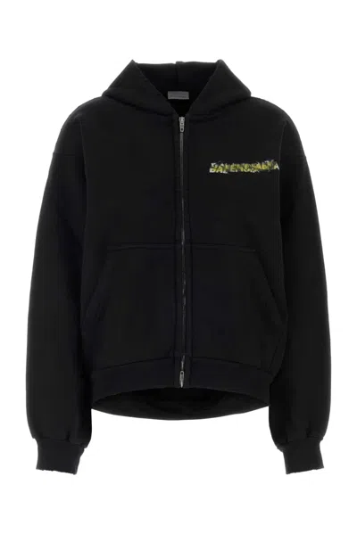 Balenciaga Black Cotton Oversize Sweatshirt