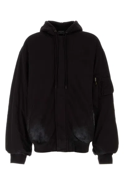 BALENCIAGA BLACK COTTON OVERSIZE SWEATSHIRT