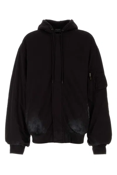 BALENCIAGA BLACK COTTON OVERSIZE SWEATSHIRT