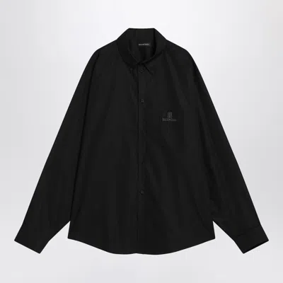 BALENCIAGA BALENCIAGA BLACK COTTON SHIRT WITH LOGO