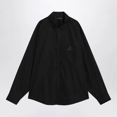 Balenciaga Black Cotton Shirt With Logo