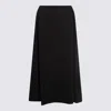 Balenciaga Black Cotton Midi Skirt In Black
