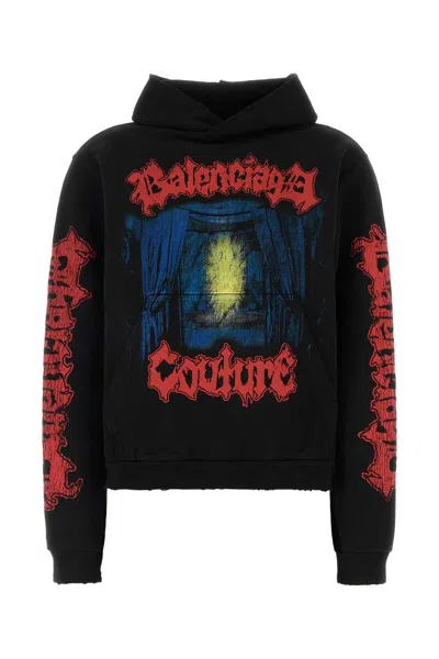 Balenciaga Black Cotton Sweatshirt