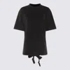 Balenciaga Lace Up Back Bow Detail T-shirt In Black