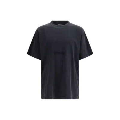 Balenciaga Men Twisted Cotton T-shirt In Black