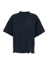 Balenciaga Crew Neck Distressed Hem Graphic Print Top