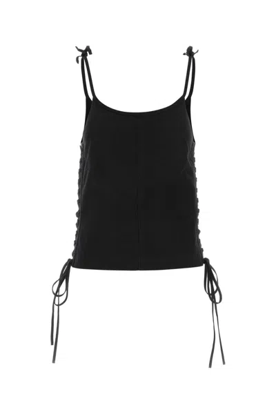 Balenciaga Women Black Cotton Tank Top