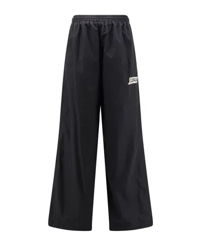 Balenciaga Masking Tape Logo Heavy Fleece Sweatpants In Black