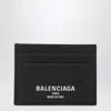 Balenciaga Black Credit Cardholder In Hammered Leather