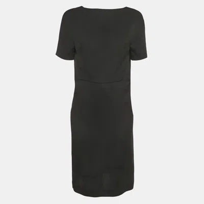 Pre-owned Balenciaga Black Crepe Shift Dress M