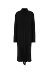 Balenciaga Women Black Crepe Shirt Dress In Black