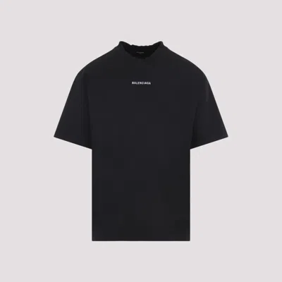 Balenciaga Black Crewneck Logo T-shirt