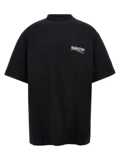 BALENCIAGA BLACK CREWNECK LOGO T-SHIRT