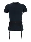 Balenciaga Lace Up Back Bow Detail T-shirt In Black