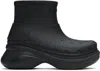 Balenciaga Black Crocs Edition Rubber Boots In 1000